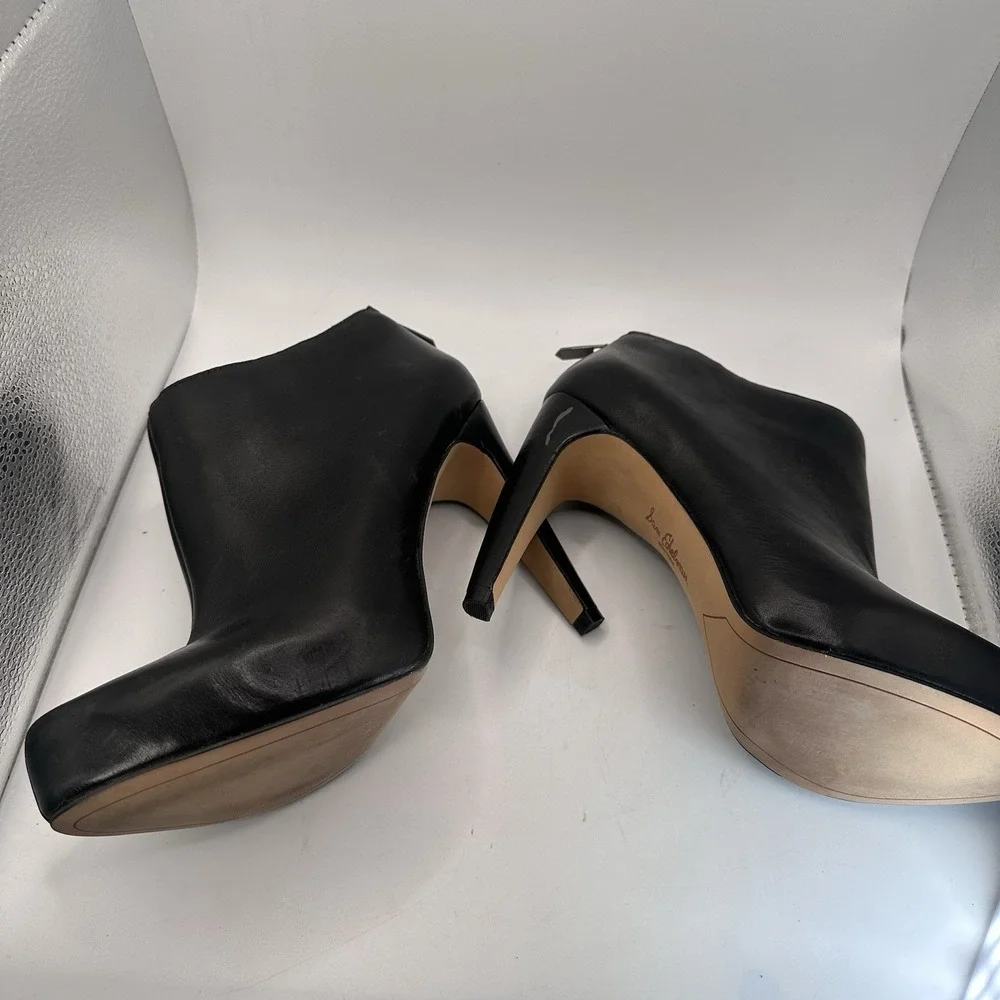 Sam Edelman Keaton‎ Women's Black Leather Zip Heel Booties Size 9.5 Sexy $139